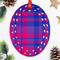 Bisexual Plaid Oval Filigree Ornament (two Sides) by NanaLeonti