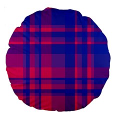 Bisexual Plaid Large 18  Premium Round Cushions by NanaLeonti