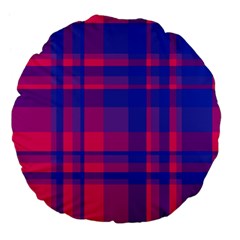 Bisexual Plaid Large 18  Premium Flano Round Cushions by NanaLeonti