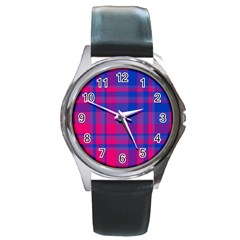 Bisexualplaid Round Metal Watch