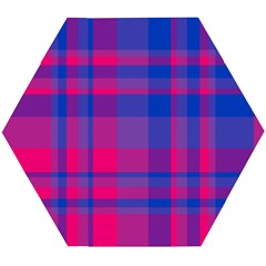 Bisexual Plaid Wooden Puzzle Hexagon by NanaLeonti