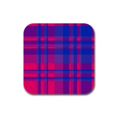 Bisexualplaid Rubber Square Coaster (4 Pack)  by NanaLeonti