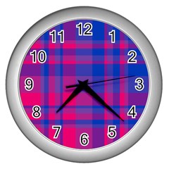 Bisexualplaid Wall Clock (silver) by NanaLeonti