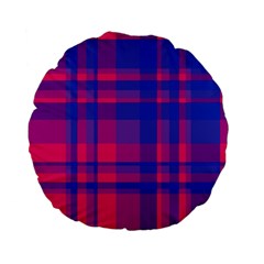 Bisexualplaid Standard 15  Premium Flano Round Cushions by NanaLeonti