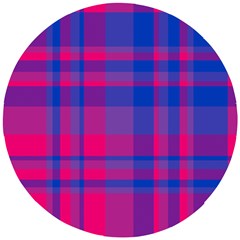 Bisexual Plaid Wooden Puzzle Round by NanaLeonti