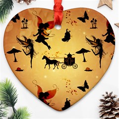 Cute Fairy Tal Pattern Ornament (heart) by FantasyWorld7