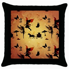 Cute Fairy Tal Pattern Throw Pillow Case (black) by FantasyWorld7