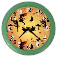 Cute Fairy Tal Pattern Color Wall Clock by FantasyWorld7