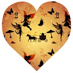 Cute Fairy Tal Pattern Wooden Puzzle Heart