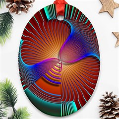 Lines Rays Background Light Rainbow Ornament (oval)