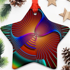 Lines Rays Background Light Rainbow Ornament (star)