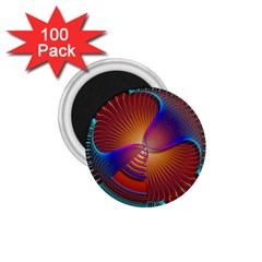 Lines Rays Background Light Rainbow 1 75  Magnets (100 Pack)  by Bajindul