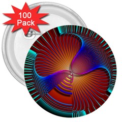 Lines Rays Background Light Rainbow 3  Buttons (100 Pack)  by Bajindul