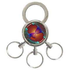 Lines Rays Background Light Rainbow 3-ring Key Chain by Bajindul