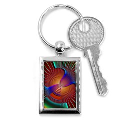 Lines Rays Background Light Rainbow Key Chain (rectangle) by Bajindul