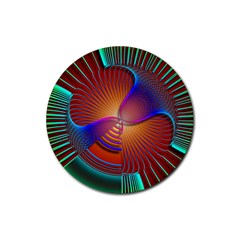 Lines Rays Background Light Rainbow Rubber Coaster (round)  by Bajindul