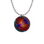 Lines Rays Background Light Rainbow 1  Button Necklace Front