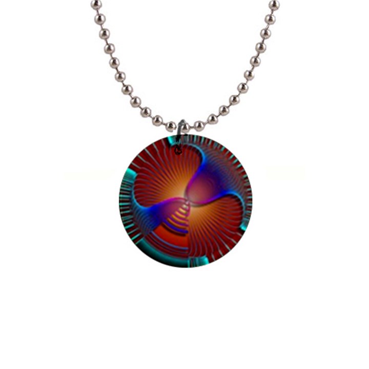 Lines Rays Background Light Rainbow 1  Button Necklace