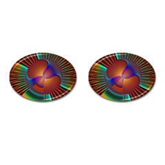 Lines Rays Background Light Rainbow Cufflinks (oval) by Bajindul