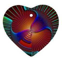 Lines Rays Background Light Rainbow Heart Ornament (two Sides)