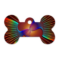 Lines Rays Background Light Rainbow Dog Tag Bone (one Side) by Bajindul