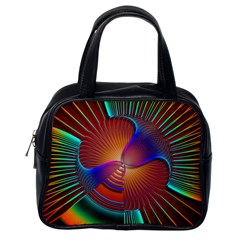 Lines Rays Background Light Rainbow Classic Handbag (one Side) by Bajindul