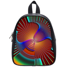 Lines Rays Background Light Rainbow School Bag (small) by Bajindul