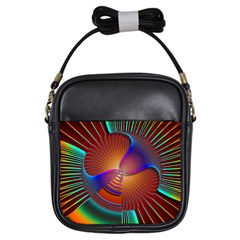 Lines Rays Background Light Rainbow Girls Sling Bag by Bajindul