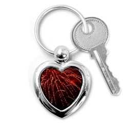 Fireworks Red Orange Yellow Key Chain (heart) by Bajindul