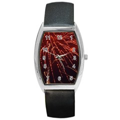 Fireworks Red Orange Yellow Barrel Style Metal Watch by Bajindul