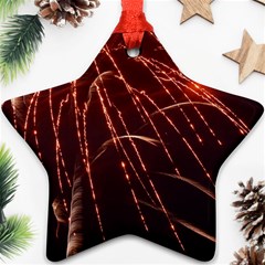 Fireworks Red Orange Yellow Star Ornament (two Sides)