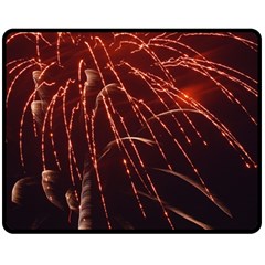 Fireworks Red Orange Yellow Fleece Blanket (medium)  by Bajindul