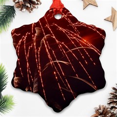 Fireworks Red Orange Yellow Ornament (snowflake)