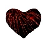 Fireworks Red Orange Yellow Standard 16  Premium Heart Shape Cushions Front