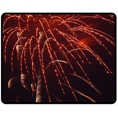 Fireworks Red Orange Yellow Double Sided Fleece Blanket (medium)  by Bajindul