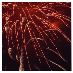 Fireworks Red Orange Yellow Wooden Puzzle Square