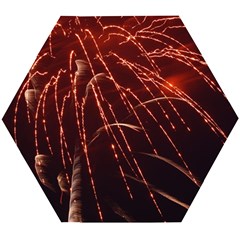 Fireworks Red Orange Yellow Wooden Puzzle Hexagon