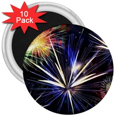 Fireworks Rocket Night Lights 3  Magnets (10 Pack)  by HermanTelo