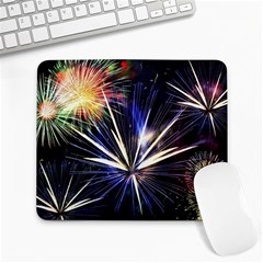 Fireworks Rocket Night Lights Large Mousepads by HermanTelo