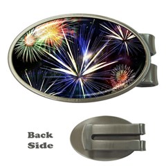 Fireworks Rocket Night Lights Money Clips (oval)  by HermanTelo