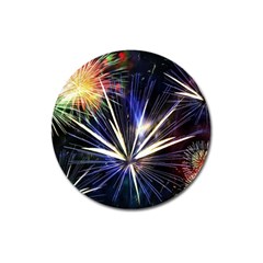 Fireworks Rocket Night Lights Magnet 3  (round) by HermanTelo