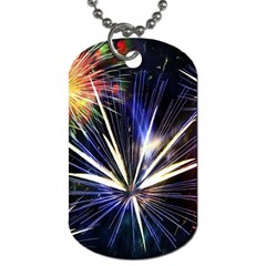 Fireworks Rocket Night Lights Dog Tag (one Side) by HermanTelo