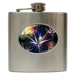 Fireworks Rocket Night Lights Hip Flask (6 Oz) by HermanTelo