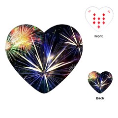 Fireworks Rocket Night Lights Playing Cards Single Design (heart)