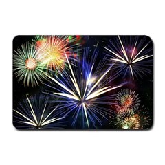 Fireworks Rocket Night Lights Small Doormat  by HermanTelo