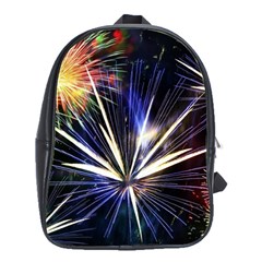 Fireworks Rocket Night Lights School Bag (large) by HermanTelo