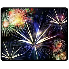 Fireworks Rocket Night Lights Double Sided Fleece Blanket (medium) 