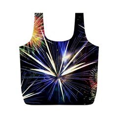 Fireworks Rocket Night Lights Full Print Recycle Bag (m)