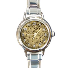 Music Nuts Sheet Round Italian Charm Watch by Mariart