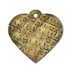 Music Nuts Sheet Dog Tag Heart (two Sides) by Mariart